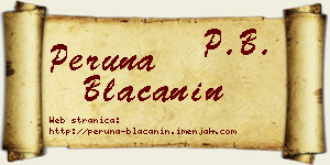Peruna Blaćanin vizit kartica
